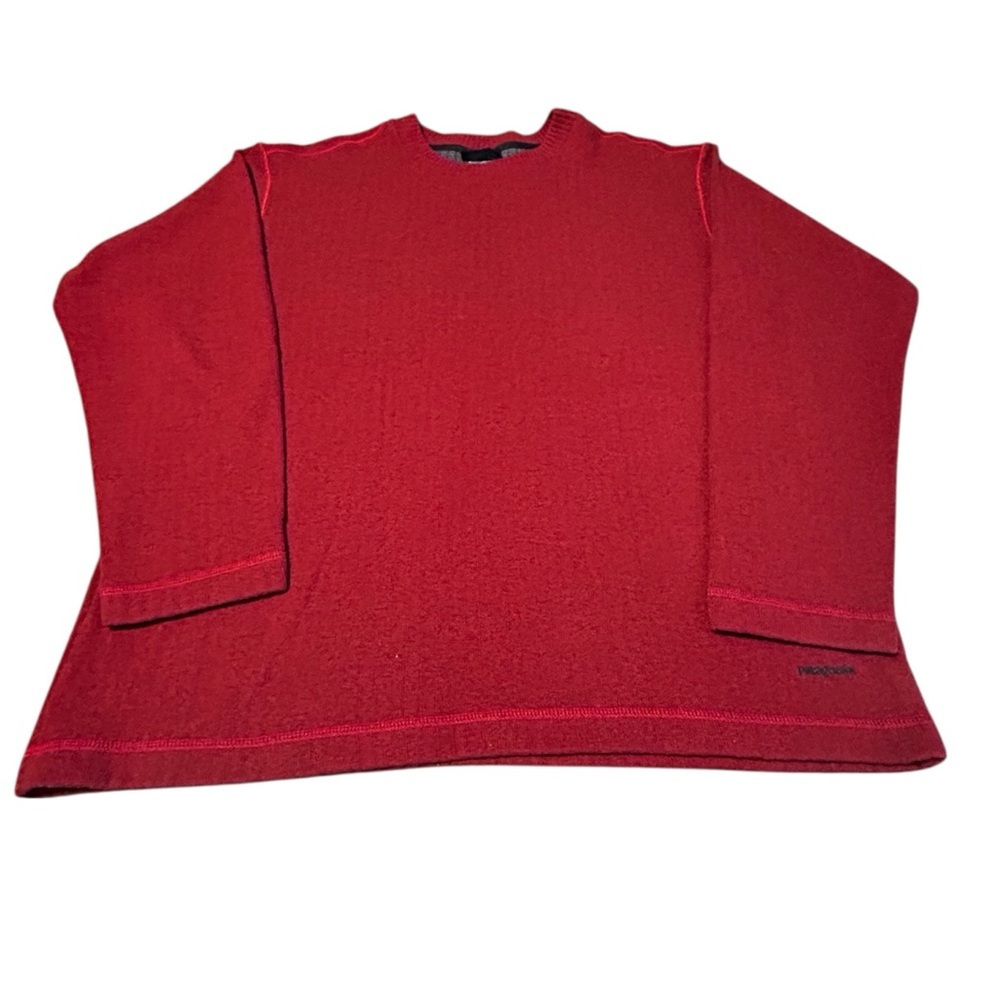 Patagonia Red Knit Crewneck Sweater Mens XL Outdoor Wool Blend Pullover